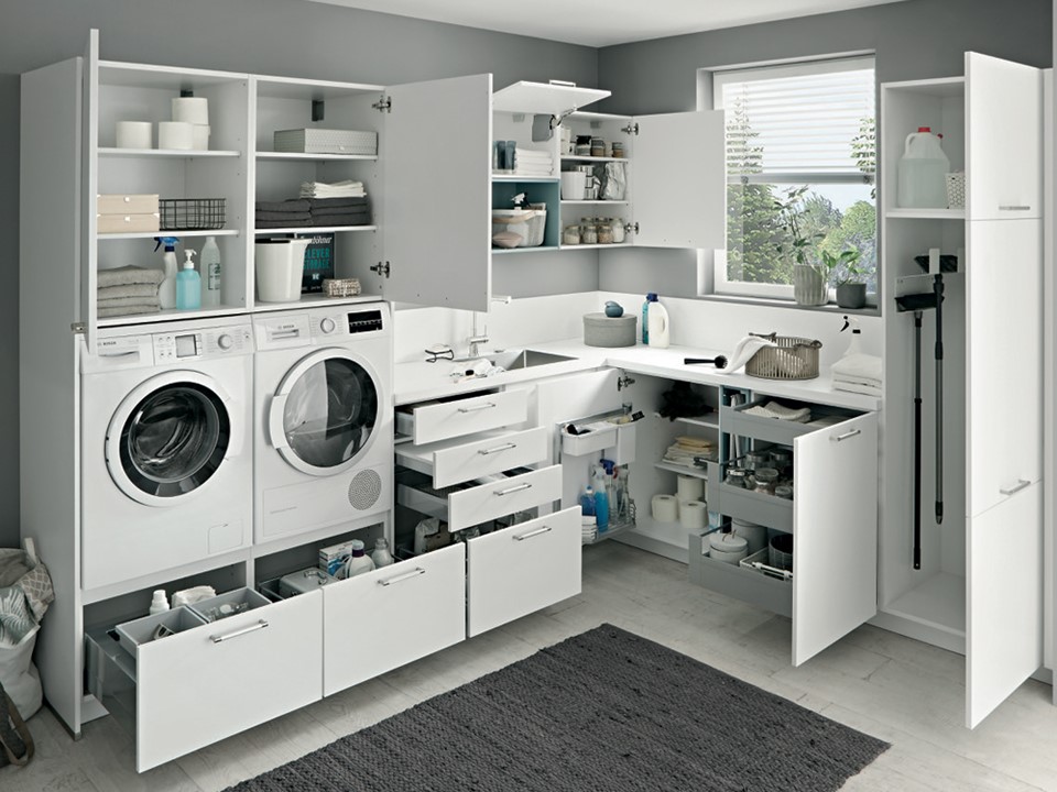 Hucoco - COMO - Meuble pour machine à laver - 64x183x30cm - Rangement  espace buanderie lave linge salle de bains - Style moderne - sonoma -  Meubles de salle de bain - Rue du Commerce